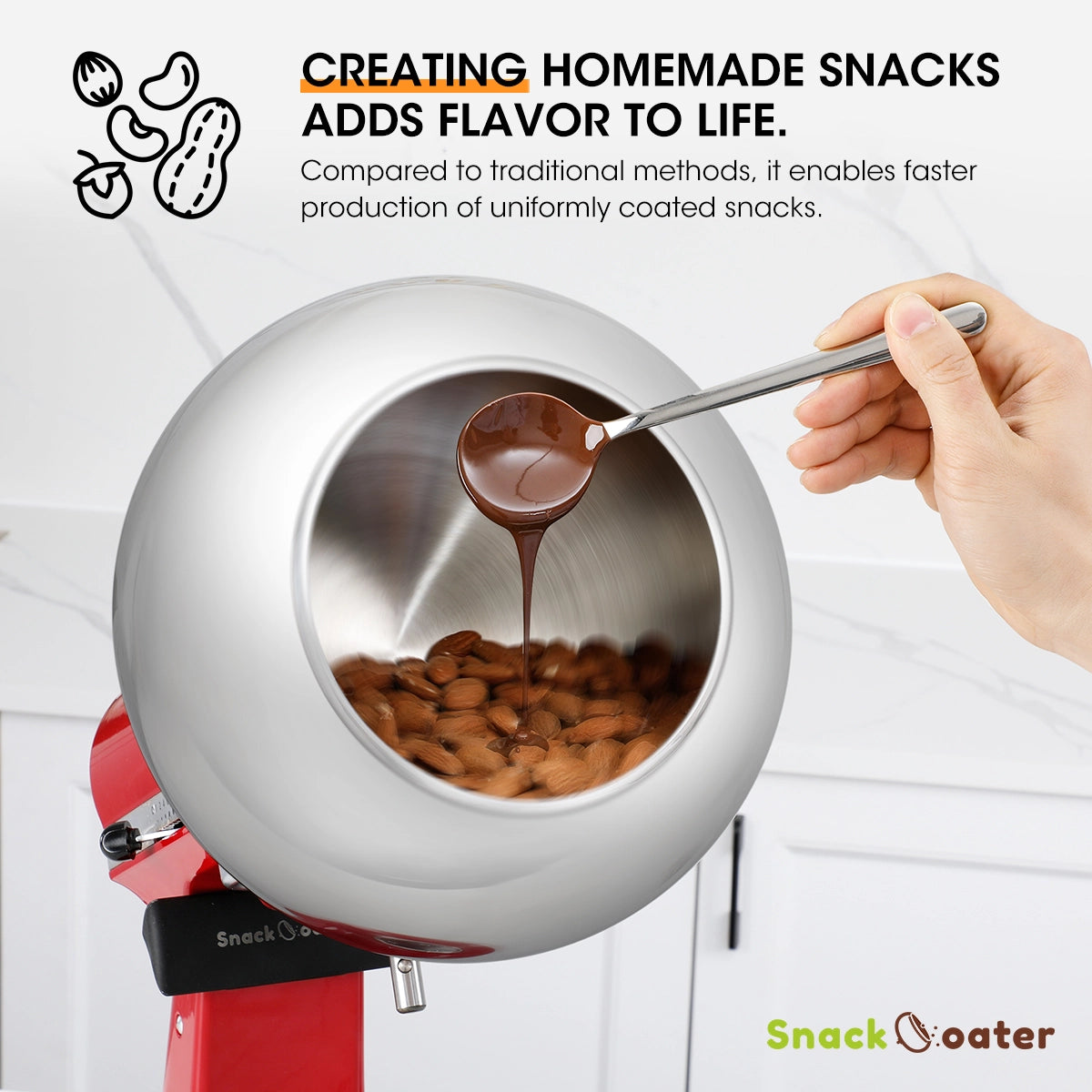 SNACKCOATER Compatible with KitchenAid Tilt-Head Stand Mixer 4.5-5QT