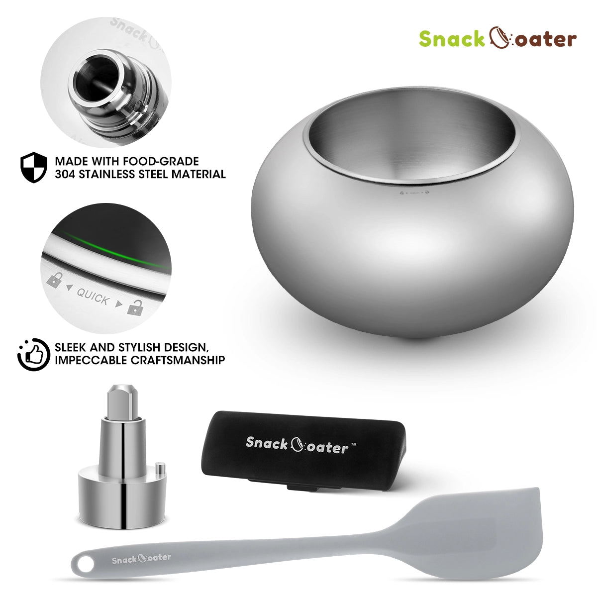 SNACKCOATER Compatible with KitchenAid Tilt-Head Stand Mixer 4.5-5QT