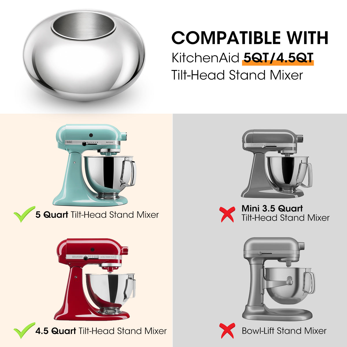 Snack Coater Coating Pan Attachment Plus For Tilt-Head Stand Mixers