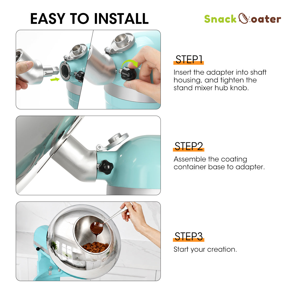 Snack Coater Coating Pan Attachment Pro For Bowl-Lift Stand Mixers