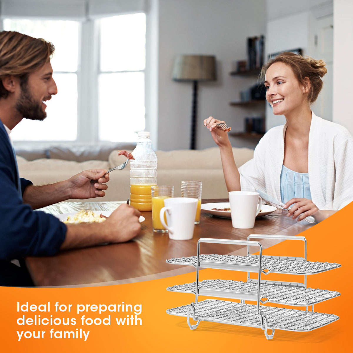 SNACKCOATER Upgraded Air Fryer Rack Multi Layer Dehydrator Rack Acces Snackcoater